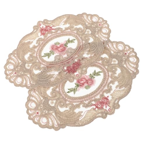 ERINGOGO 2 Stück Vintage Spitzen Tischsets mit Floraler Stickerei Hitzebeständig und rutschfest Vielseitig als Platzsets Untersetzer und Fotorequisiten für Esstisch und Dekoration ERINGOGO 2 Stück Vintage Spitzen Tischsets mit Floraler Stickerei Hitzebeständig und rutschfest Vielseitig als Platzsets Untersetzer und Fotorequisiten für Esstisch und Dekoration von ERINGOGO