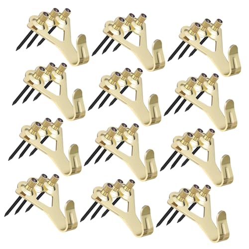 ERINGOGO 20 Stück Teiliges Bilderaufhängeset Goldene Schwerlast Bilderhaken aus Metall mit Nägeln Robuste Spiegelhaken für Wände Einfache Montage Stilvoller Wandhalter für Galeriewände ERINGOGO 20 Stück Teiliges Bilderaufhängeset Goldene Schwerlast Bilderhaken aus Metall mit Nägeln Robuste Spiegelhaken für Wände Einfache Montage Stilvoller Wandhalter für Galeriewände von ERINGOGO