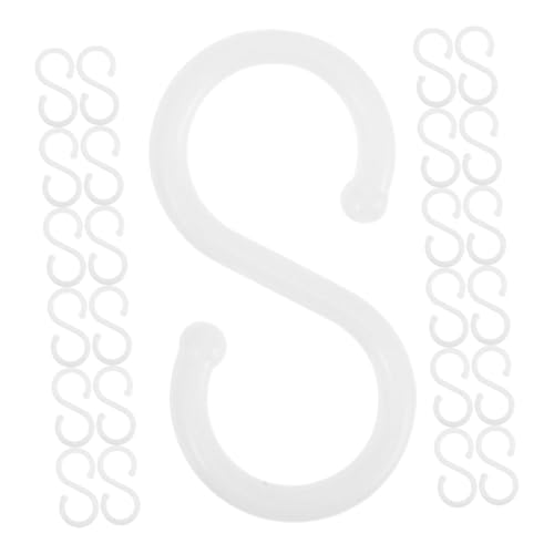 ERINGOGO 200 Stück S form Kunststoffhaken Weiß Robuste Pp material Aufhängehaken Multifunktional für Outdoor Taschen Handtücher Snacks Platzsparend und Vielseitig Einsetzbar von ERINGOGO