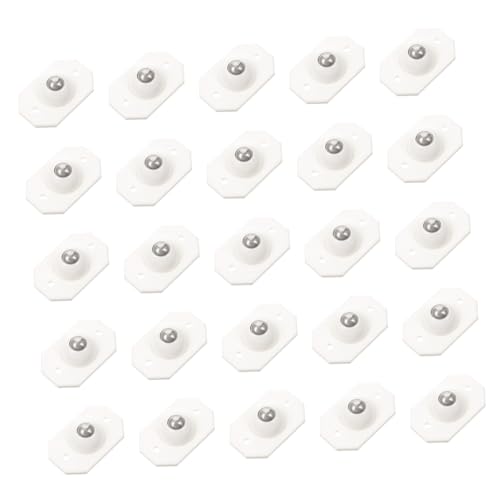 ERINGOGO 24 Stück Teiliges Selbstklebende Mini gleitrollen für Möbel und Aufbewahrungsboxen Schwenkbare Robuste Kunststoffräder für Glatte Oberflächen für Küche Bad Schlafzimmer und von ERINGOGO