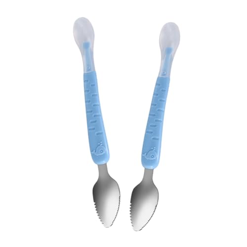ERINGOGO 2Stücke Fütterlöffel für Junge Mädchen Dual Head Fruchtpüreelöffel mit Box Ergonomisches Design zu Reinigen Robust Langlebig von ERINGOGO