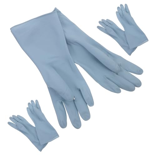 ERINGOGO 3 Paare Spülhandschuhe PVC Haushaltshandschuhe Lang mit Öl und Fleckenresistenz Reißfest Komfortabel für Geschirr Töpfe Pfannen Blau für Küche und Reinigung von ERINGOGO