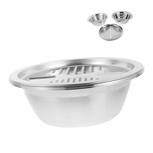 ERINGOGO 3 Stück Edelstahl Teiliges Multifunktions Gemüseschneider Set mit Abtropfschale Ergonomisch Langlebig mit Zwei Lochgrößen und Schneideschlitzen für Gemüse und Obst ERINGOGO 3 Stück Edelstahl Teiliges Multifunktions Gemüseschneider Set mit Abtropfschale Ergonomisch Langlebig mit Zwei Lochgrößen und Schneideschlitzen für Gemüse und Obst von ERINGOGO