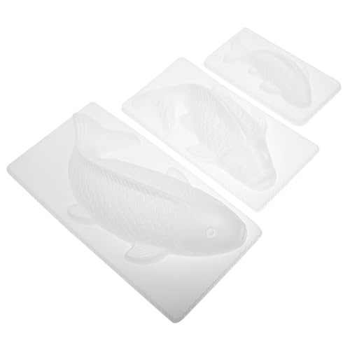 ERINGOGO 3 Stück Teiliges Fischform Reismesser Backformen aus Umweltfreundlichem Geruchslosem PP für DIY Jelly Pudding Schokolade Kekse Kompakt Leicht für Party und Vielseitige Küche von ERINGOGO