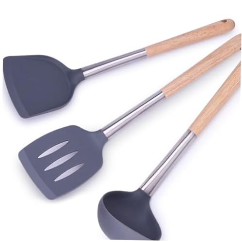ERINGOGO 3 Stück Teiliges Silikon Hitzebeständig Bpa frei mit Schaufel Suppenlöffel und Schaumlöffel für Antihaft kochgeschirr Zuhause und Gastronomie von ERINGOGO