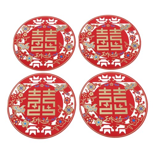 ERINGOGO 4 Paare Traditionelle Chinesische Papierschnitt Fensteraufkleber Magpie Türdekorationen mit Klebepunkten für Hochzeit Frühlingsfest Glasvitrine Vielseitige Hochzeits und Festdeko von ERINGOGO