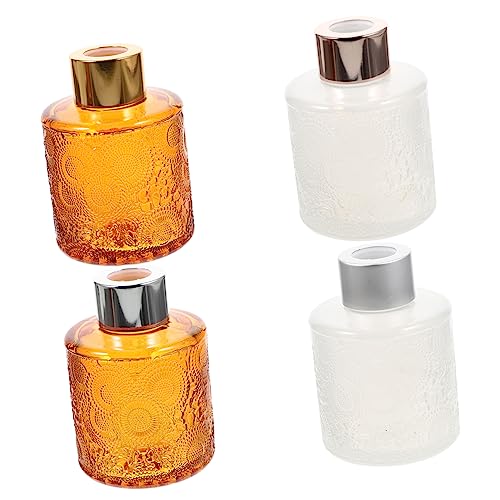 ERINGOGO 4stücke Parfümbehälter Aus Hochwertigem Glas Im Geprägten Stil Dekorative Flasche Fürs Schlafzimmer Aromatherapie-diffusor Für Ätherische Öle Zu Hause Praktisch Und Bruchfest von ERINGOGO