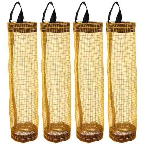 ERINGOGO 4 Stück Praktischer Nylon Plastiktütenhalter mit Hängefunktion Großer Kapazität Wiederverwendbar als Haushaltsorganizer für Müllsäcke Einkaufstüten und Gemüseaufbewahrung von ERINGOGO