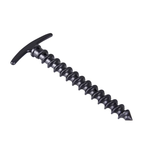 ERINGOGO 4 Stück Schraubheringe für Camping Schwarz Robuste Nylon Zeltheringe mit Gewinde Wetterfeste Zeltnägel als Erdanker für Outdoor Zeltbefestigung und Festen Halt bei Wind von ERINGOGO
