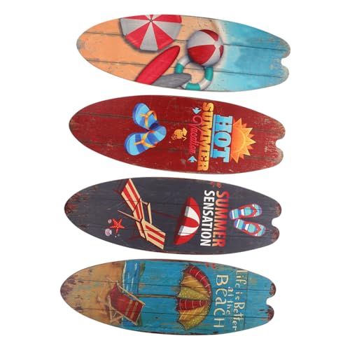 ERINGOGO 4 Stück Teiliges Holz Surfboard Deko Vintage Stil Wandornament Strand Sommerdekor für Zuhause Wohnzimmer Wanddekoration ERINGOGO 4 Stück Teiliges Holz Surfboard Deko Vintage Stil Wandornament Strand Sommerdekor für Zuhause Wohnzimmer Wanddekoration von ERINGOGO