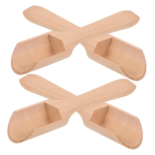 ERINGOGO 4 Stück Teiliges Kleine Holzlöffel für Salz und Gewürze Kompakt Leicht und Vielseitig Natürlicher Holzsalzlöffel für Küche und Outdoor Sicher und Praktisch für Verschiedene von ERINGOGO