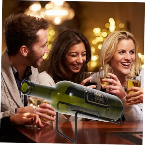 ERINGOGO 4 Stück Teiliges Schwarzes Metall Weinregal Stabiles Einfach zu Montierendes Flaschenhalter Design Modernes Platzsparendes Weinflaschenregal für Stilvolle Wohn Esszimmer von ERINGOGO