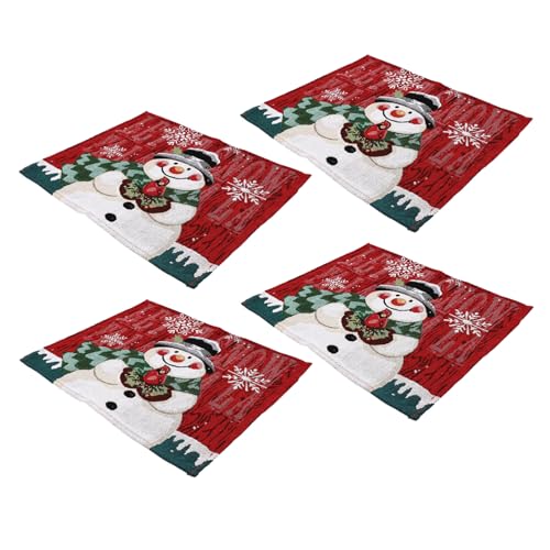 ERINGOGO 4 Stück Teiliges Weihnachts Platzset mit Schneemann Motiv Bunte Tischmatten aus Baumwoll Leinen Abwischbar Festliche Tischdekoration für Zuhause Party und Weihnachtsessen ERINGOGO 4 Stück Teiliges Weihnachts Platzset mit Schneemann Motiv Bunte Tischmatten aus Baumwoll Leinen Abwischbar Festliche Tischdekoration für Zuhause Party und Weihnachtsessen von ERINGOGO