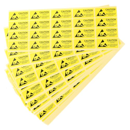 ERINGOGO 450 Stück Antistatische Warnaufkleber Wetterfeste Statische Geräte Sticker für Büro Werkstatt Shop Robuste Haftung Wand Auto Caravan Langlebige Dekoration ERINGOGO 450 Stück Antistatische Warnaufkleber Wetterfeste Statische Geräte Sticker für Büro Werkstatt Shop Robuste Haftung Wand Auto Caravan Langlebige Dekoration von ERINGOGO