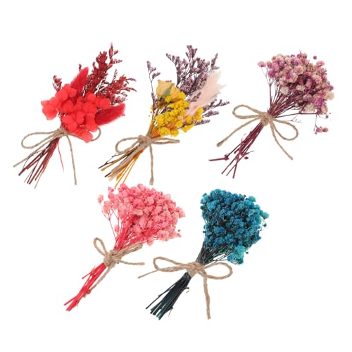 ERINGOGO 5 Mini Blumensträuße Brautparty Dekorationen Sträuße Schleierkraut Hochzeitstischdekoration Miniatur Kunsttulpen Künstliche Tulpen Hochzeitsdekorationen Brautjungfern von ERINGOGO