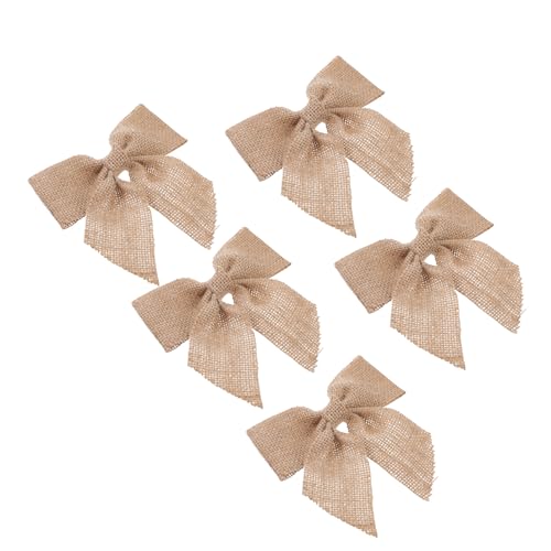 ERINGOGO 5 Stück Juteband Schleifen Weihnachtsdeko Handmade Schleifen Hochzeit Dekoration Rustikal Natürliche Festdeko für Christbaum Tür Treppe von ERINGOGO
