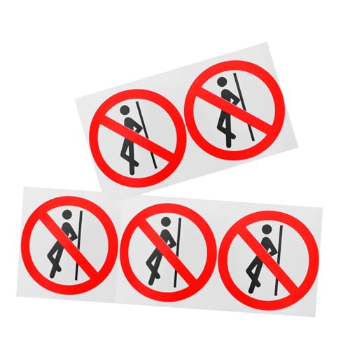 ERINGOGO 5 Stück Sicherheitswarnaufkleber Selbstklebend Keine Anlehnung Warnschild Workshop Sicherheitszeichen UV Beständig und Langlebig für Arbeitsbereiche von ERINGOGO