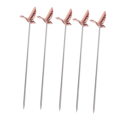 ERINGOGO 5 Stück Teiliges Cocktailspieße aus Edelstahl Greylag Form Wiederverwendbare Obst und Salatgabeln in Roségold für Snacks Fingerfood und Desserts bei Partys ERINGOGO 5 Stück Teiliges Cocktailspieße aus Edelstahl Greylag Form Wiederverwendbare Obst und Salatgabeln in Roségold für Snacks Fingerfood und Desserts bei Partys von ERINGOGO