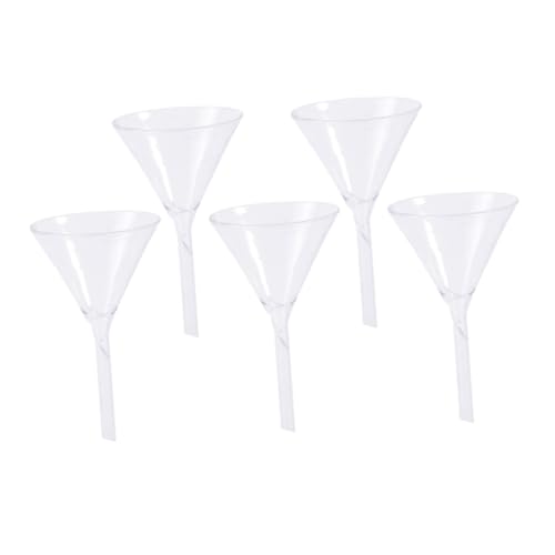 ERINGOGO 5 Stück Teiliges Glas Trichter Dreieckstrichter aus Hitzebeständigem Labor Glas Wiederverwendbar und Leicht für Analytische Chemie Flüssigkeiten und Feststoffe Professionelles von ERINGOGO