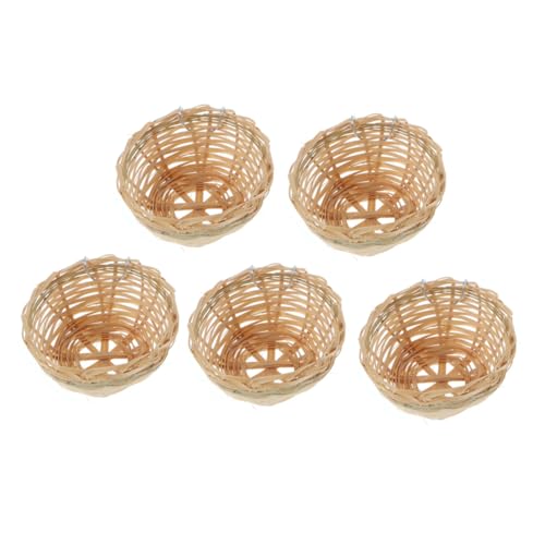 ERINGOGO 5 Stück Teiliges Handgefertigtes Natürliches Hängendes Vogelnest mit Haken für Vögel Papageien und Haustiere Langlebiges Material für Käfig und Gartendekoration von ERINGOGO