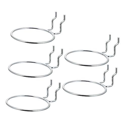 ERINGOGO 5 Stück Teiliges Metall Pegboard Rundhaken Set mit Glatter Oberfläche Praktischer Lochwand Halter zur Effizienten Werkzeug und Zubehöraufbewahrung für Garage Küche von ERINGOGO