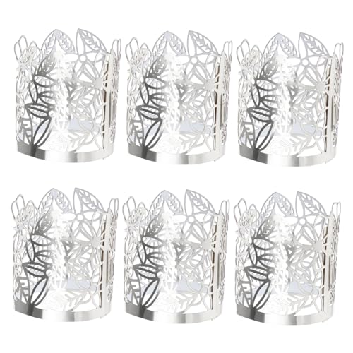 ERINGOGO 50 Stück Candle-Light-papierverpackung Teelicht Kerze Selber Machen Kerzenlicht Kleine Kerzen Led Stumpenkerzen Verbrennung Led-Kerzen Flackern Lichter Stehlampe Silver von ERINGOGO