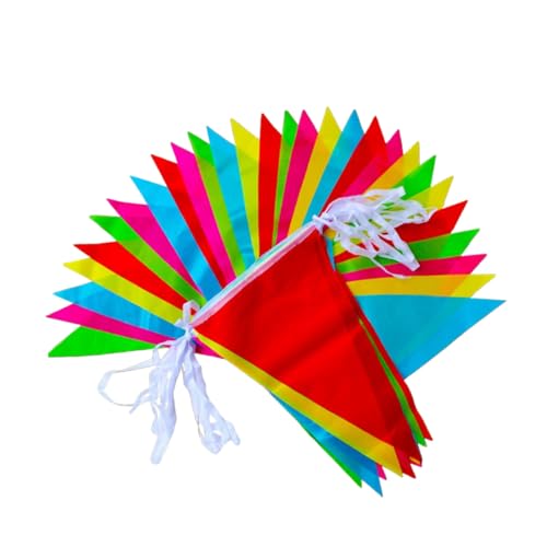 ERINGOGO 5er Pack Bunte Wimpelkette mit Dreiecksfahnen Party Deko Girlande für Geburtstag Feier Fenster Garten Innen Außen von ERINGOGO