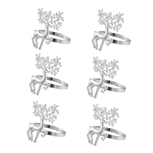 ERINGOGO 6 Stück Serviettenringe aus Legierung in Hirschform mit Diamantdekor Edle Weihnachtsdeko für Restaurant und Festtagstisch Langlebig Einfach zu Reinigen Stilvoller Serviettenhalter ERINGOGO 6 Stück Serviettenringe aus Legierung in Hirschform mit Diamantdekor Edle Weihnachtsdeko für Restaurant und Festtagstisch Langlebig Einfach zu Reinigen Stilvoller Serviettenhalter von ERINGOGO