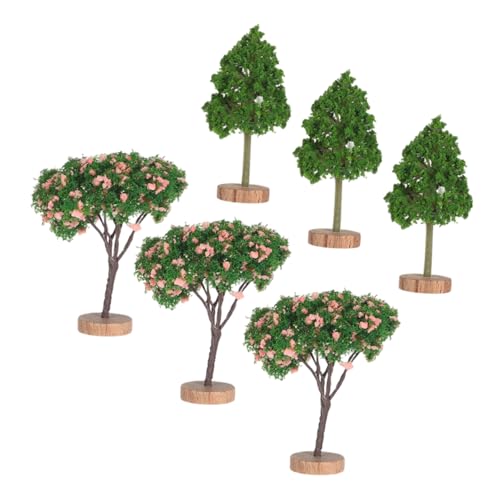 ERINGOGO 6stücke Mini Künstliche Bäume Für Diorama Modellprojekte Kleine Landschaften Bonsai-Dekoration Tischdeko Heimwerker-aktivitäten Robuste Qualität Tropisches Design von ERINGOGO