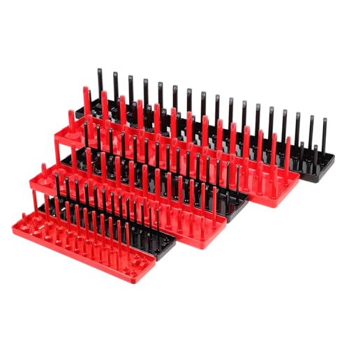 ERINGOGO 6 Stück Teiliges Steckschlüssel Organizer Set Stabile Steckschlüsselhalter mit Robustem Sockel für Werkstatt Garage und Langlebige Werkzeugaufbewahrung von ERINGOGO
