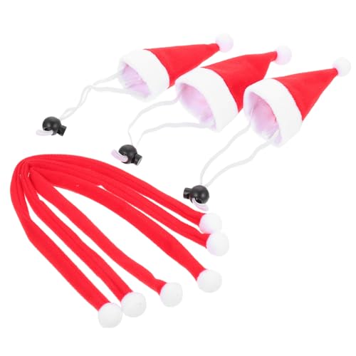 ERINGOGO 6 Stück Teiliges Weihnachts Haustierkostüm Rote Weihnachtsmütze mit Elastischem und Weichem Schal Langlebige Hautfreundliche Haustier Deko für Xmas Party und Festliche Anlässe von ERINGOGO