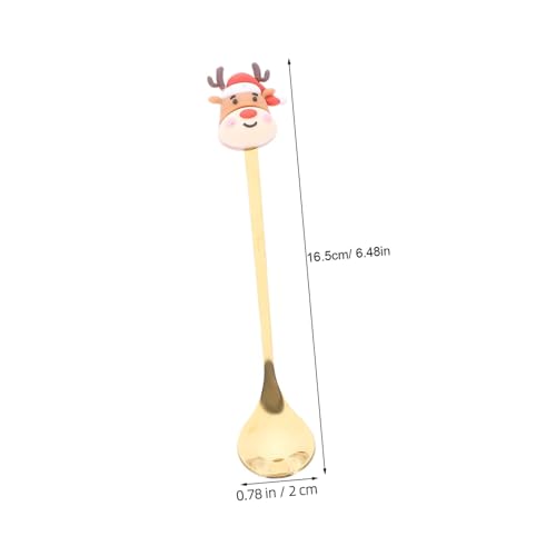 ERINGOGO 6 Stück Teiliges Weihnachtslöffel aus Rostfreiem Edelstahl Stabile Kaffeelöffel mit Polierter Oberfläche Weihnachtliche Motive Rentier Weihnachtsbaum Schneemann als Kleines und von ERINGOGO
