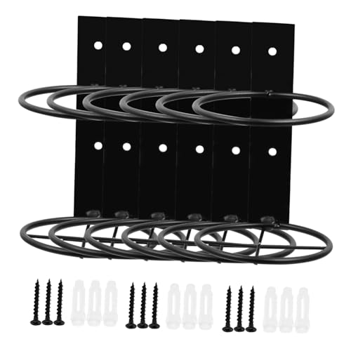 ERINGOGO 6 Stück Wandmontierter Metall Weinflaschenhalter Platzsparendes Starkes Weinregal mit Modernem Design Einfache Montage für Keller Küche Esszimmer und Bar von ERINGOGO