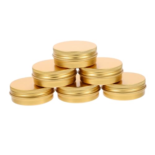 ERINGOGO 6Stücke Aluminium Kosmetik Aufbewahrungsboxen Runde DIY Kerzenbehälter für Lippenbalsam Bonbons und Langlebig und Leicht von ERINGOGO