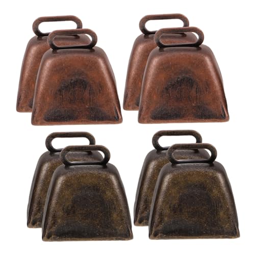 ERINGOGO 8 Stück Teiliges Metall Kuhglocken Vintage Bronze Laut Glocken für Dekoration Handwerk Partys Bauernhof Tiere Pferde Schafe von ERINGOGO