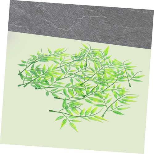 ERINGOGO 80 Stück Teiliges Künstliche Bambusblätter Kunststoff Simulation für Mikro landschaften Dekoration von Zuhause Garten Treppen Hochzeits Partydeko Vielseitig Verwendbar von ERINGOGO