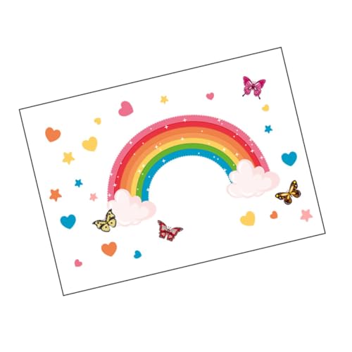 ERINGOGO Abnehmbare Regenbogen Wandtattoos Schmetterlinge Sternherzen Wandaufkleber für Innenräume Wasserfeste Vinyl Deko für Mädchenzimmer Kindergarten und Jugendzimmer Vielseitig für von ERINGOGO