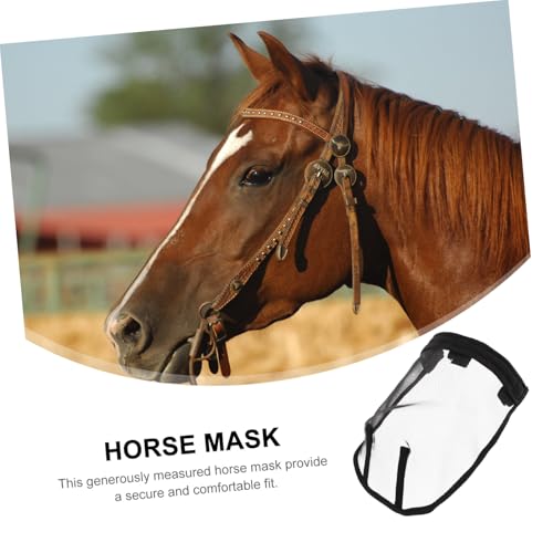 ERINGOGO Atmungsaktive Fliegenschutz Pferdemaske aus Mesh mit Nasenschutz Mittlere Sicherer Sitz für Effektiven Insektenschutz für Freizeit und Tägliche Pferdepflege von ERINGOGO