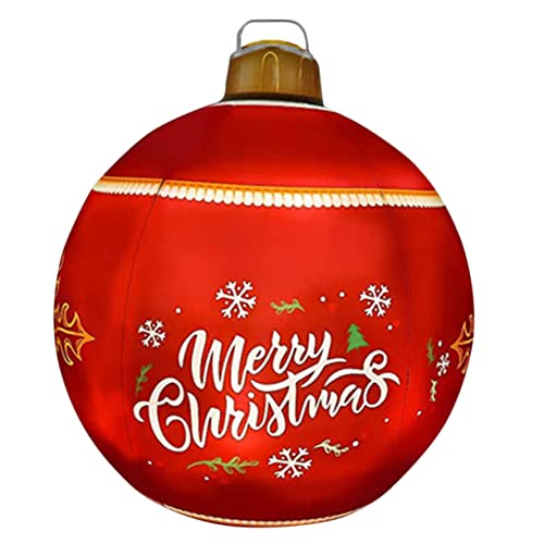 ERINGOGO Aufblasbare Weihnachtskugel Rot Große Outdoor Dekoration Wetterfest Robust Garten Weihnachtsdeko Festliche Atmosphäre Party Ornamente von ERINGOGO
