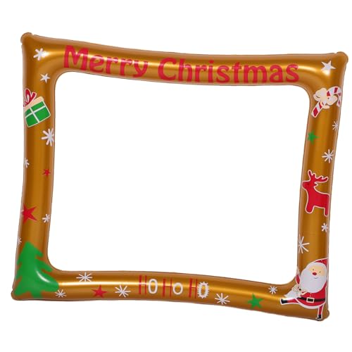 ERINGOGO Aufblasbarer Weihnachts-fotorahmen Gold Wiederverwendbares Party-Photo-Prop für Weihnachts Neujahrsfeiern Einfache Handhabung Festliche Dekoration für Familie und ERINGOGO Aufblasbarer Weihnachts-fotorahmen Gold Wiederverwendbares Party-Photo-Prop für Weihnachts Neujahrsfeiern Einfache Handhabung Festliche Dekoration für Familie und von ERINGOGO