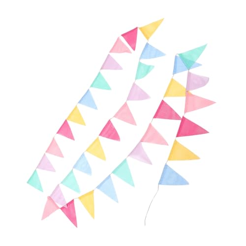 ERINGOGO Bunte Dreieckige Stoff Wimpelkette DIY Partydekoration Vielseitig Einsetzbar für Hochzeit Geburtstag Festivals Indoor Outdoor Teilig Girlande von ERINGOGO