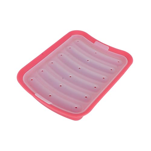 ERINGOGO DIY Wurstform aus Lebensmittelechtem Silikon mit Deckel Wiederverwendbare Hot Dog Form zum Backen Handgemachte Babywürstchen ohne Haut Bpa frei Leicht zu Reinigen Gelb von ERINGOGO