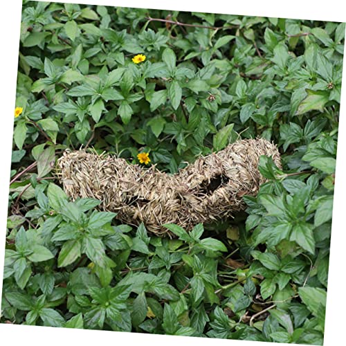 ERINGOGO Dekorativer Hamster Spieltunnel aus Natürlichem Gras Leichtes Haustiernest für Kleine Nager Wie Hamster und Mäuse Sicheres Atmungsaktives Versteck für Kleintierliebhaber von ERINGOGO