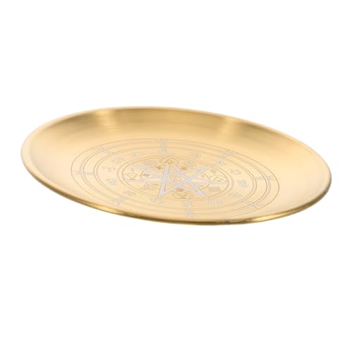 ERINGOGO Stainless Steel Altar Tray Mit Einzigartigem Design Für Kerzen Runde Dekoschale Für Rituale Und Zeremonien Vielseitig Einsetzbar Als Serviertablett Oder Dekoratives Element von ERINGOGO