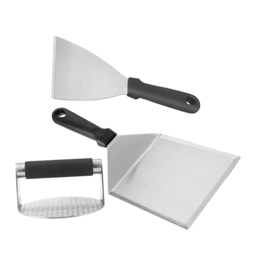 ERINGOGO Edelstahl Burgerpresse Teiliges Bbq Grillset mit Spatel und Pressplatte Hitzebeständig Leicht zu Bedienen Geeignet für Outdoor Grill und Haushaltsküche von ERINGOGO