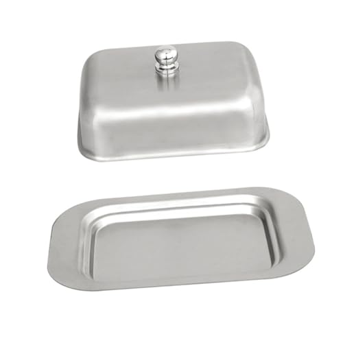 ERINGOGO Edelstahl Butterdose Butterhalter Rostfrei Langlebig Praktisch Butterbehälter Buttertablett Vielseitig für Küche und Dessert Geeignet von ERINGOGO