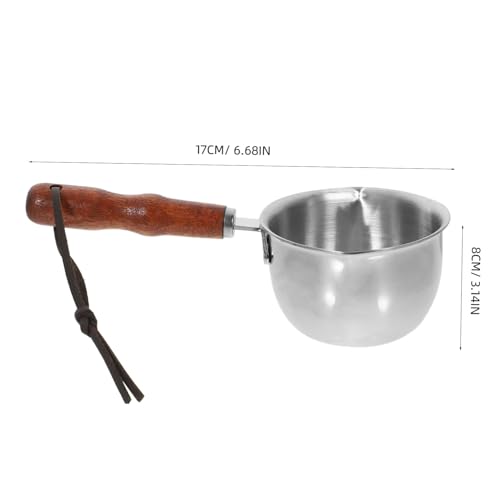 ERINGOGO Edelstahl Butterwärmer Topf mit Ausgießer und Ergonomischem Griff Kleiner Milchtopf Kompakter Schmelztopf aus Rostfreiem Stahl für Induktionsherd und Vielseitiges Kochen von ERINGOGO