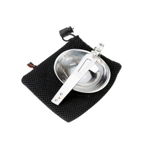 ERINGOGO Edelstahl Klappbare Suppenkelle Löffel mit Langem Griff Outdoor Kochutensil zum Rühren und Servieren für Camping und Picknick von ERINGOGO
