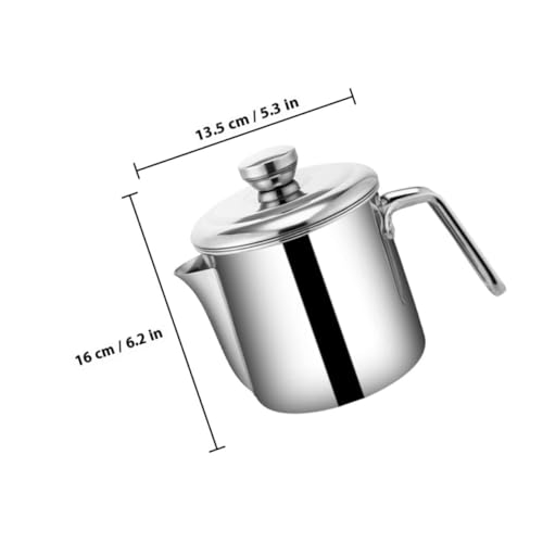 ERINGOGO Edelstahl Ölbehälter mit Sieb Fettabscheider Küchen Ölfilter Topf mit Deckel Abnehmbar Öl und Speiserückstände Trennend Praktisch für Kochöl und Speiseölaufbewahrung von ERINGOGO