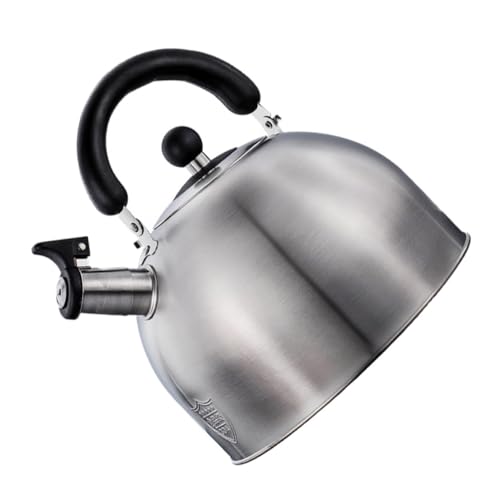 ERINGOGO Edelstahl Pfeifkessel Wasserkessel mit Ergonomischem Griff für Induktionsherde und Gasherde Langlebiger Kessel zum Erhitzen von Tee Kaffee und heißem Getränk Praktischer Teekessel ERINGOGO Edelstahl Pfeifkessel Wasserkessel mit Ergonomischem Griff für Induktionsherde und Gasherde Langlebiger Kessel zum Erhitzen von Tee Kaffee und heißem Getränk Praktischer Teekessel von ERINGOGO